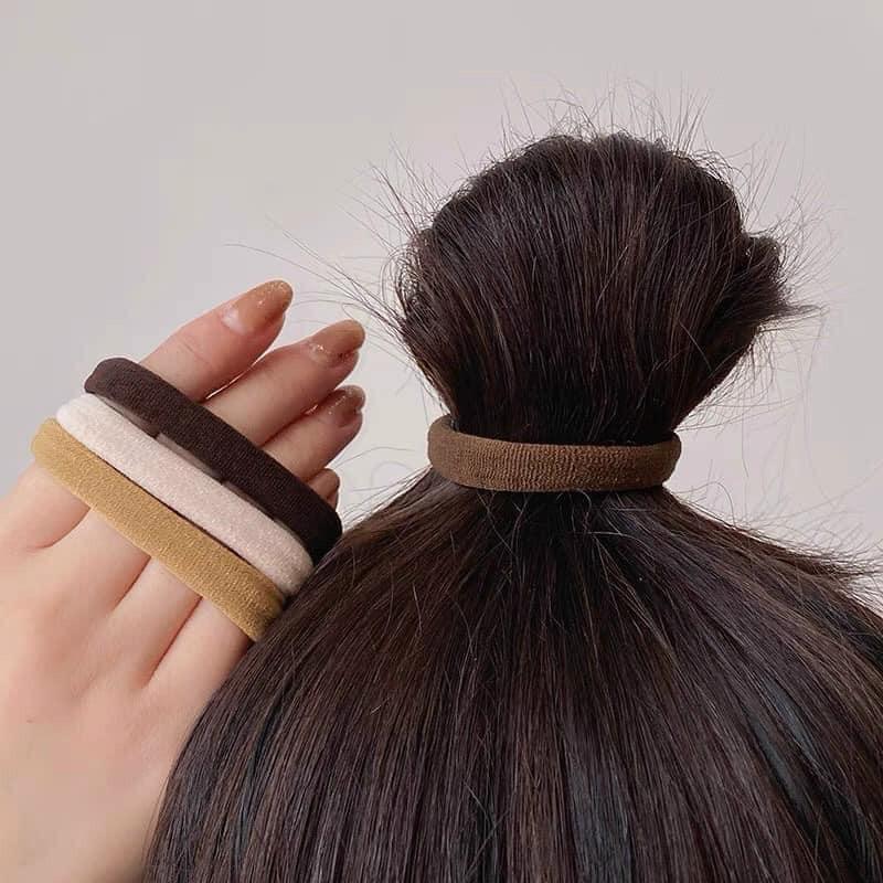  Sét 20 chun buộc tóc nhiều màu sắc - dây buộc tóc ống cho nữ