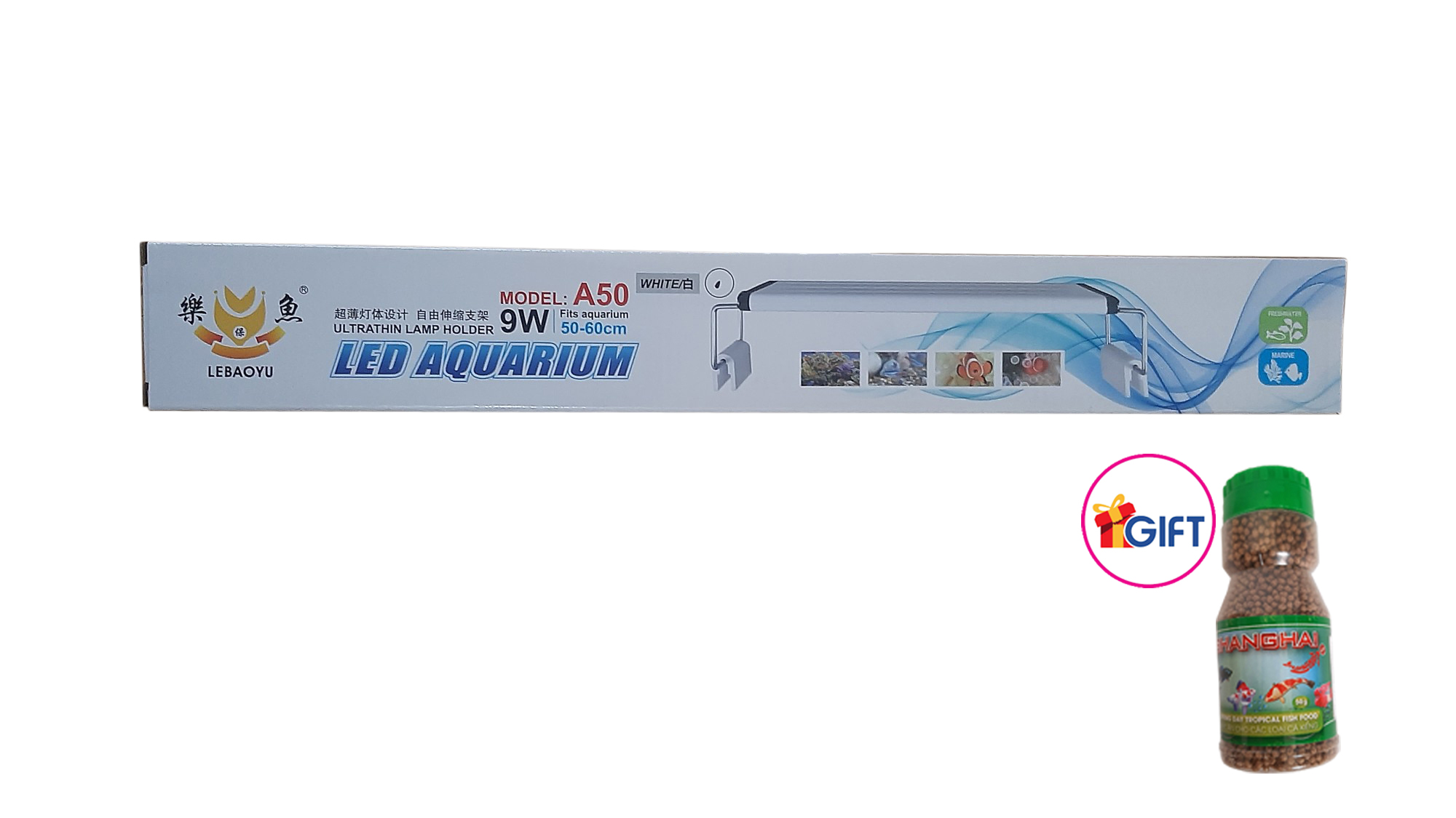 Đèn led 3 màu thủy sinh, đèn bể cá mini A50 cho bể dài 50 cm