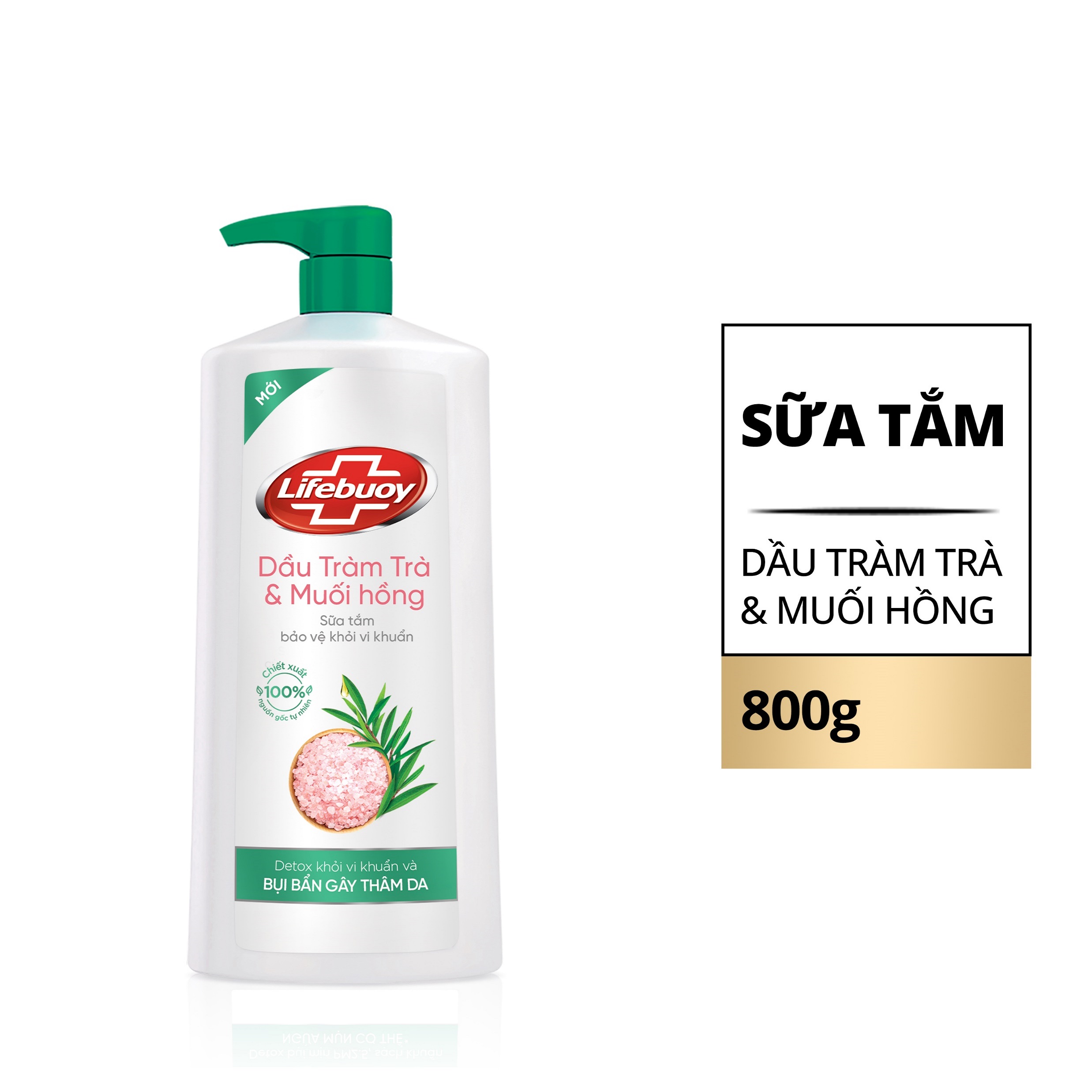 Sữa Tắm Lifebuoy Bảo Vệ Khỏi Vi Khuẩn Dầu Tràm Trà &amp; Muối Hồng 800g (782ml)