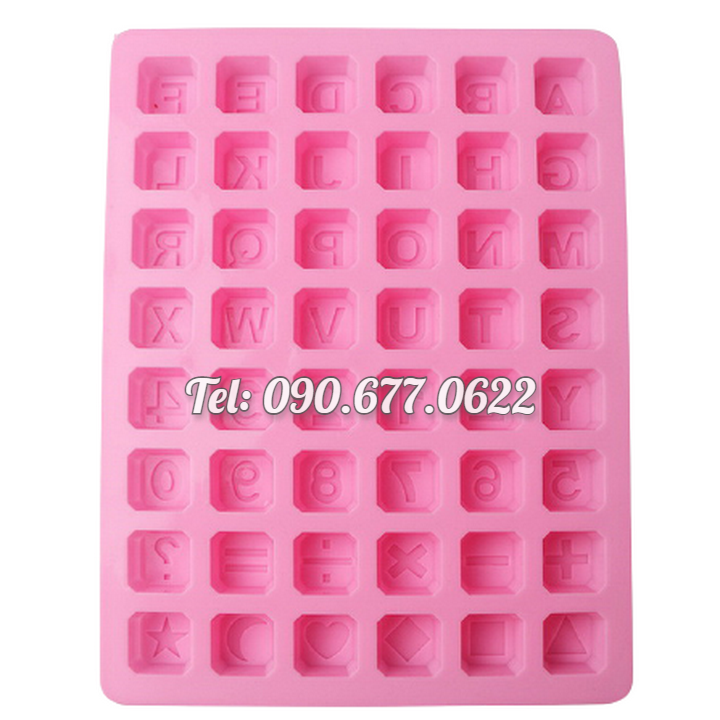 Khuôn silicone làm bánh, rau câu, socola 24 chữ cái, 10 số, ký tự - Mã số 1136