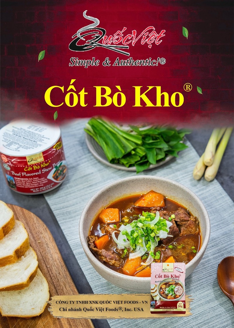 GIA VỊ NẤU BÒ KHO QUỐC VIỆT 50G-Gia vị hoàn chỉnh nhập khẩu