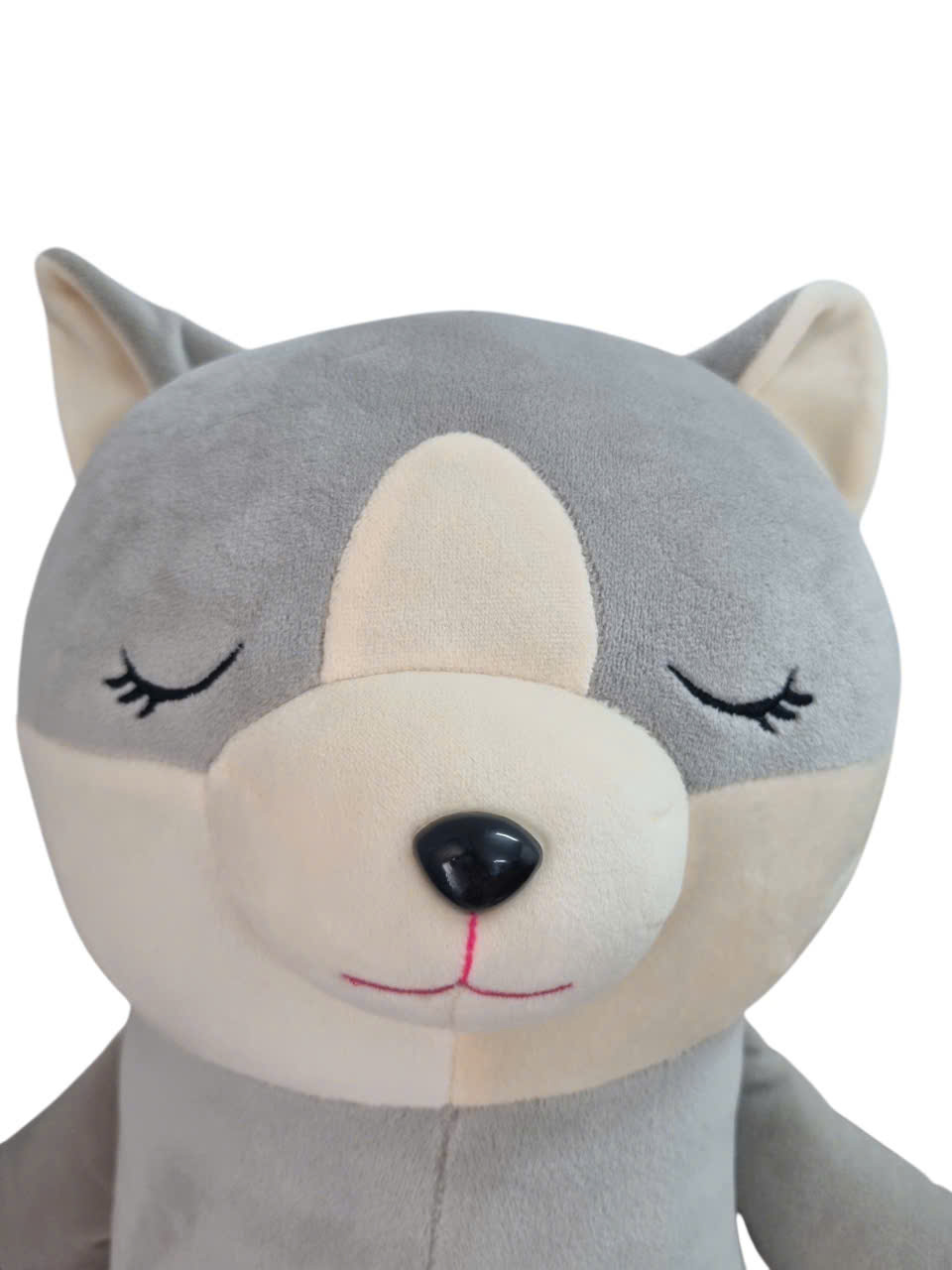 Gối ôm con cáo xám, mèo xám nhắm mắt siêu mềm đáng yêu (65cm) vải miniso mềm mịn êm ái hàng cao cấp