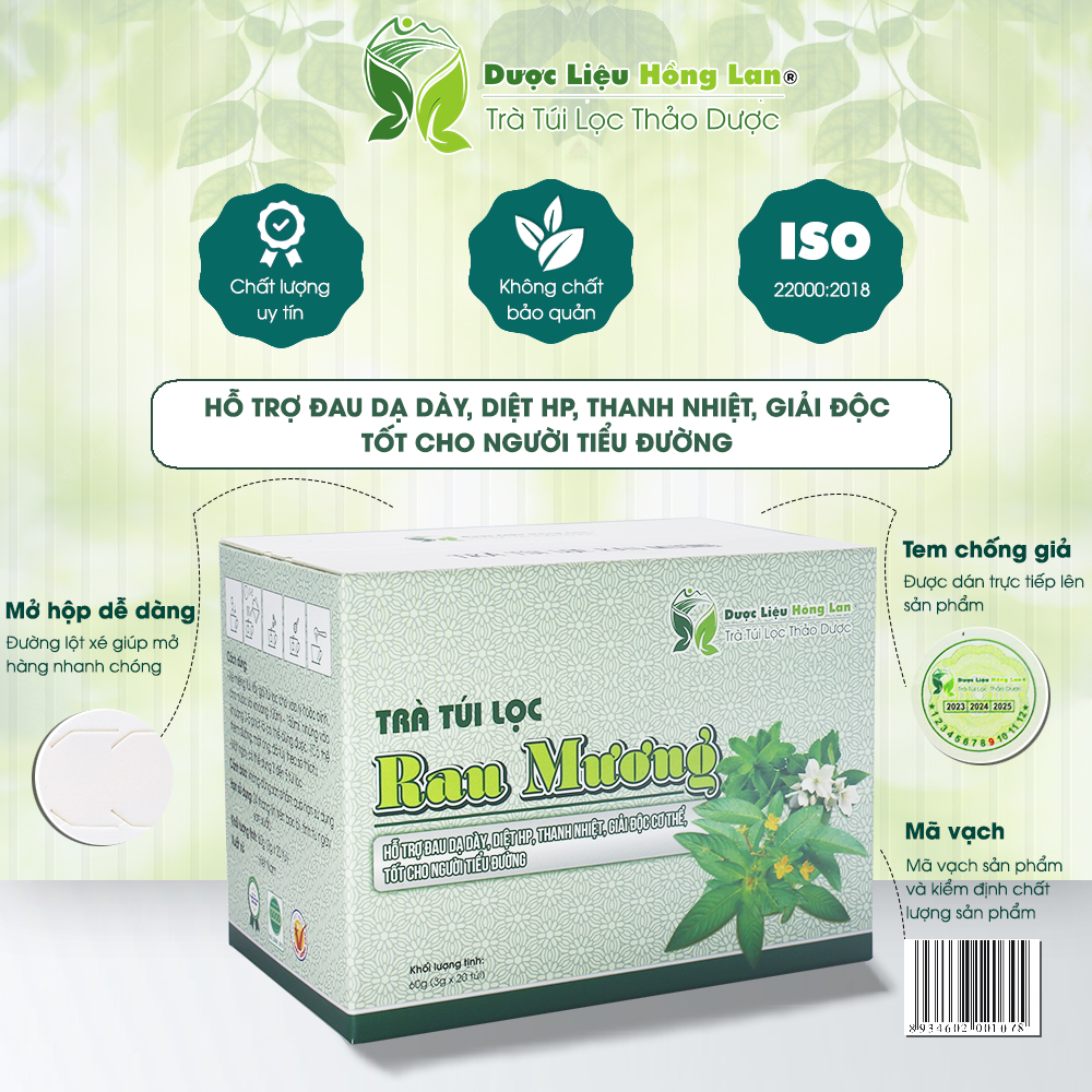 Trà Túi Lọc Rau Mương 60g Dược Liệu Hồng Lan