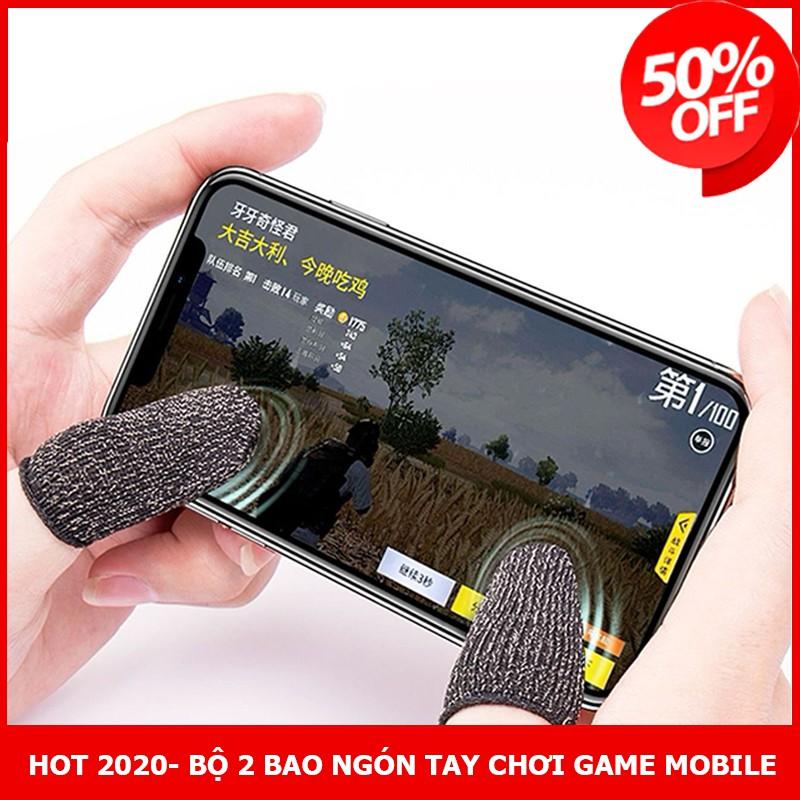 Bộ 2 Bao tay chơi game chống mồ hôi - găng tay chơi game - bao đầu ngón tay-bao ngón tay chơi game chống mồ hôi