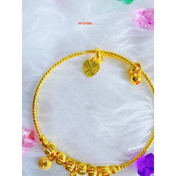 Vòng Nữ Lắc Hoa Văn Siêu Đẹp Vàng, Có Chỗ Giãn Vòng, Chất Liệu Tốt, Bền Màu, Thiết Kế Mẫu Đẹp