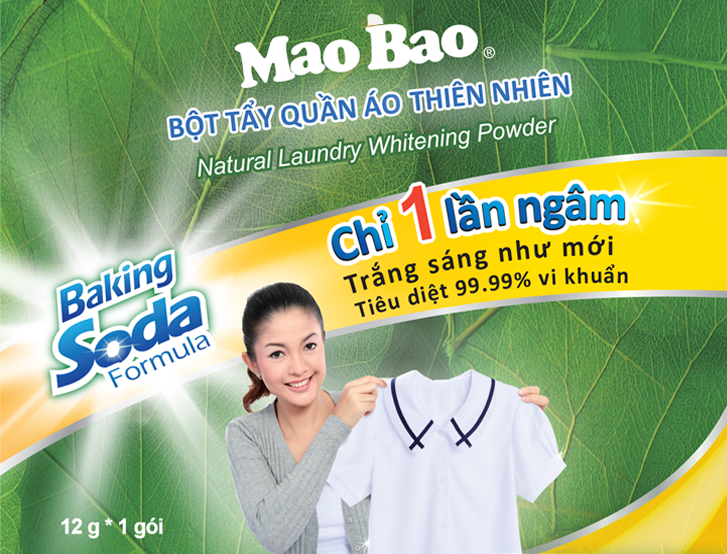 Bột Tẩy Quần Áo Thiên Nhiên Mao Bao chứa Baking Soda (12g x 1)