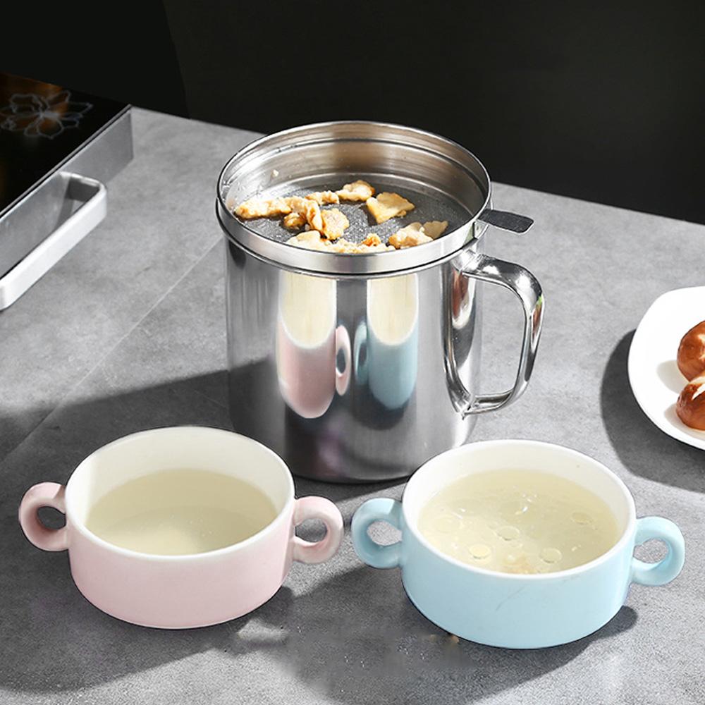 Ca Lọc Cặn Dầu Ăn Inox 304 1.5L Có Lưới Lọc Cặn Tiện Lợi