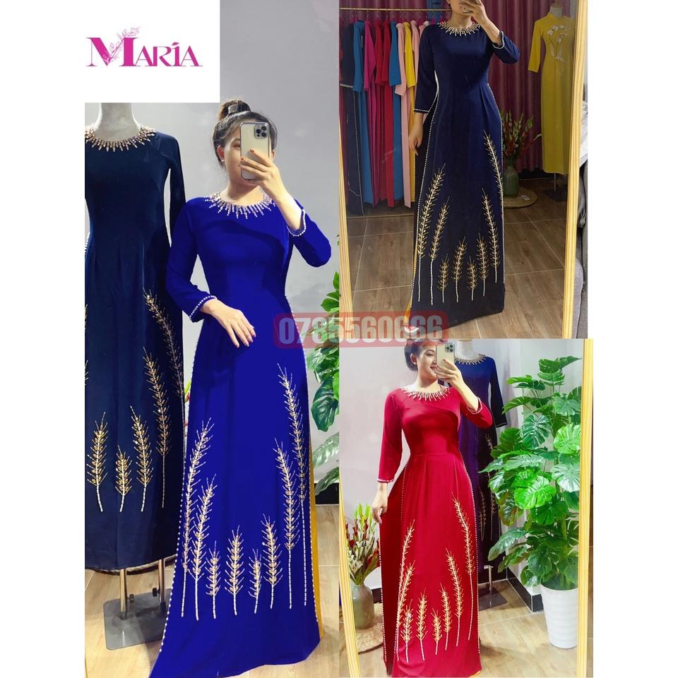 ÁO DÀI TRUNG NIÊN CHO MẸ HỌA TIẾT BÔNG LÚA SANG TRỌNG (3 màu)