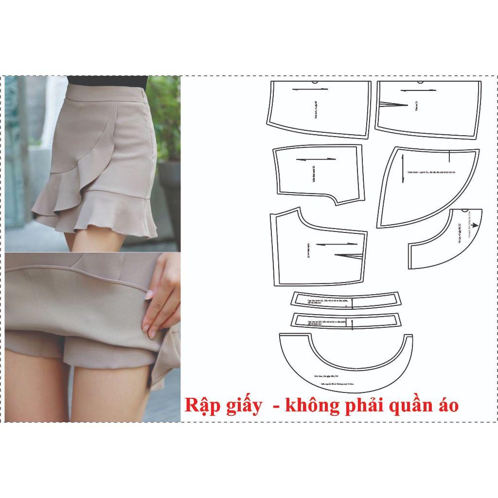 Rập giấy A0 chân váy có quần bên trong  mã 725 (BẢN VẼ)