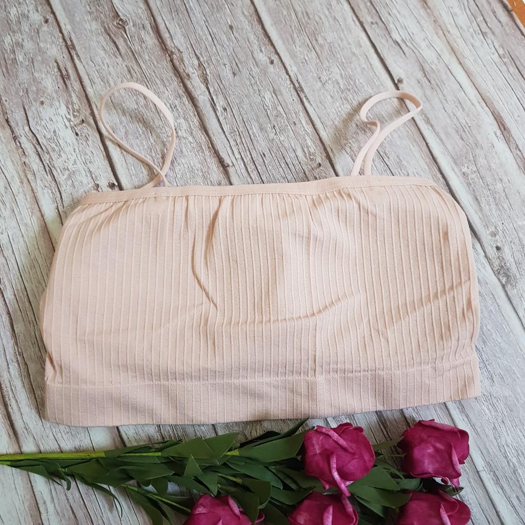 ÁO LÓT BRA 2 DÂY COTTON LEN TĂM