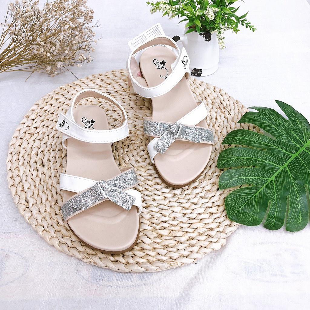 Sandal bé gái quai đan chéo phối nhũ - DRG000500 21505