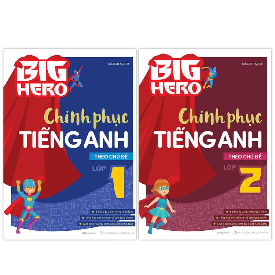 Combo 2 cuốn Big Hero Chinh phục tiếng Anh theo chủ đề lớp 1,2
