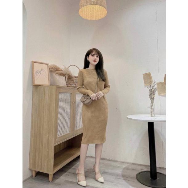 Váy len nữ ôm Body dáng dài qua gối