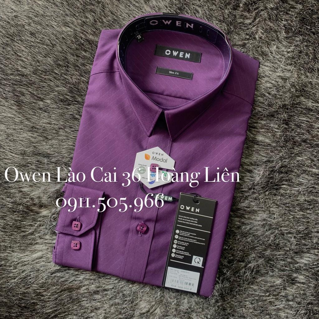 Hình ảnh OWEN - Áo sơ mi dài tay Owen Slimfit chất modan màu tím 80761