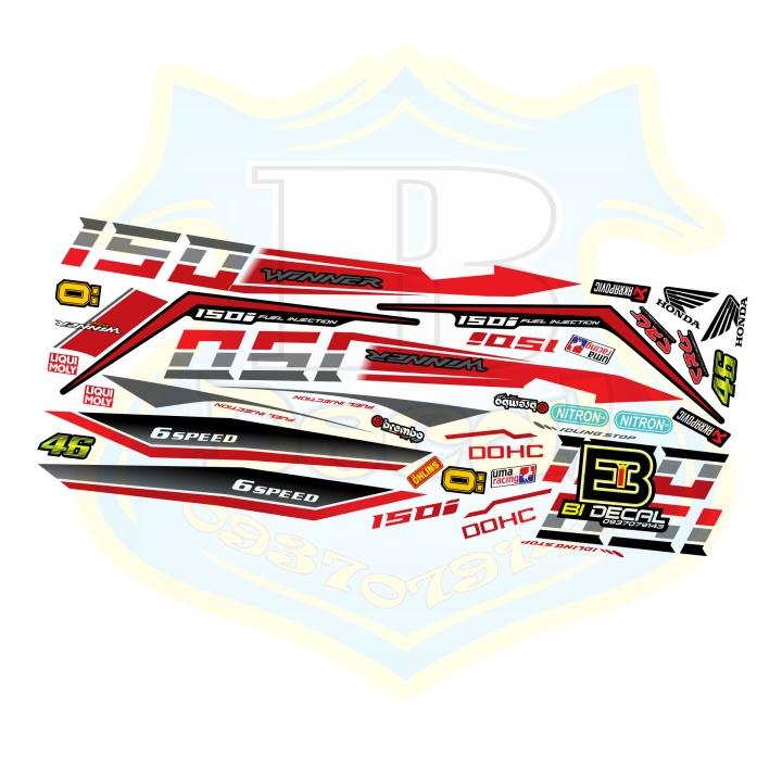 Tem rời xe winner 150 trắng đỏ