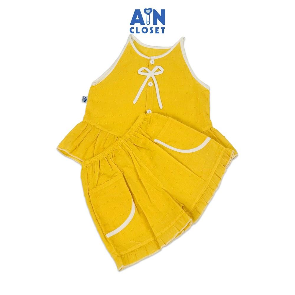 Bộ quần áo Ngắn bé gái họa tiết Nơ Vàng Hạt cotton boi - AICDBGOUQQ1O - AIN Closet
