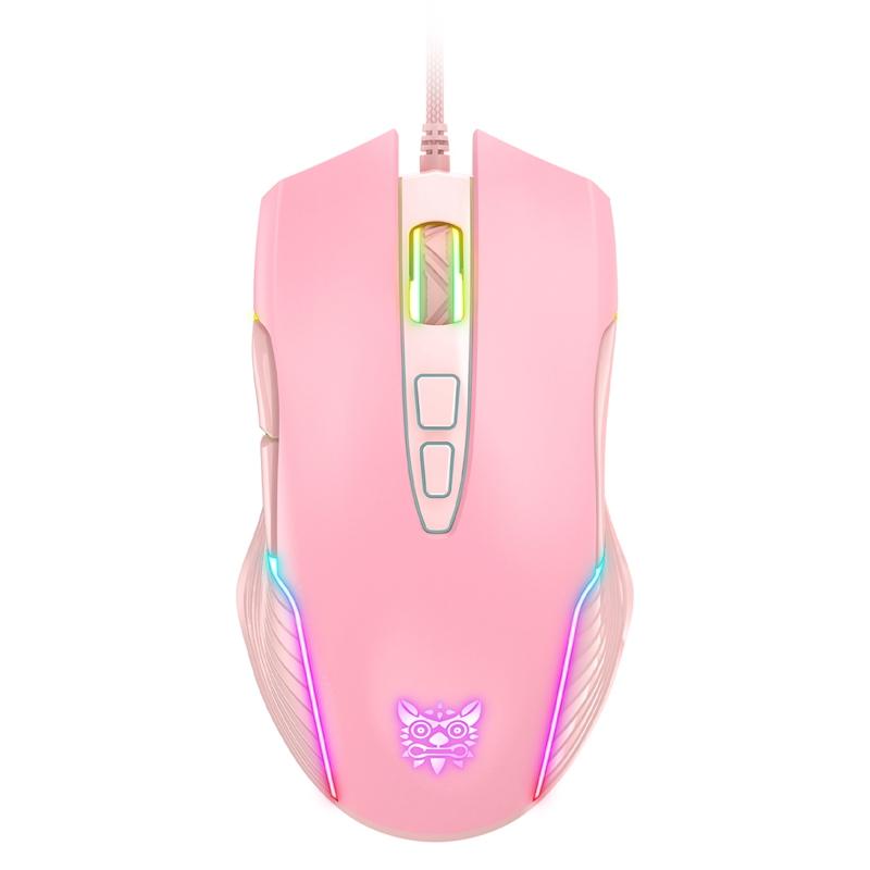 Chơi Game Có Dây Hồng Chuột Cho Máy Tính USB Công Thái Học Cô Gái Game Chuột 6400 DPI Đèn LED RGB Màu Sắc Cho Laptop game Thủ