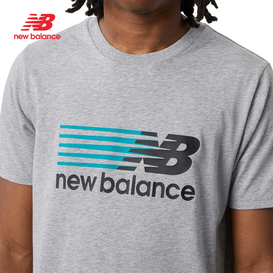 Áo thun thời trang nam New Balance LIFESTYLE T-SHIRT M ATHLETIC GREY - MT23904AG (form quốc tế)