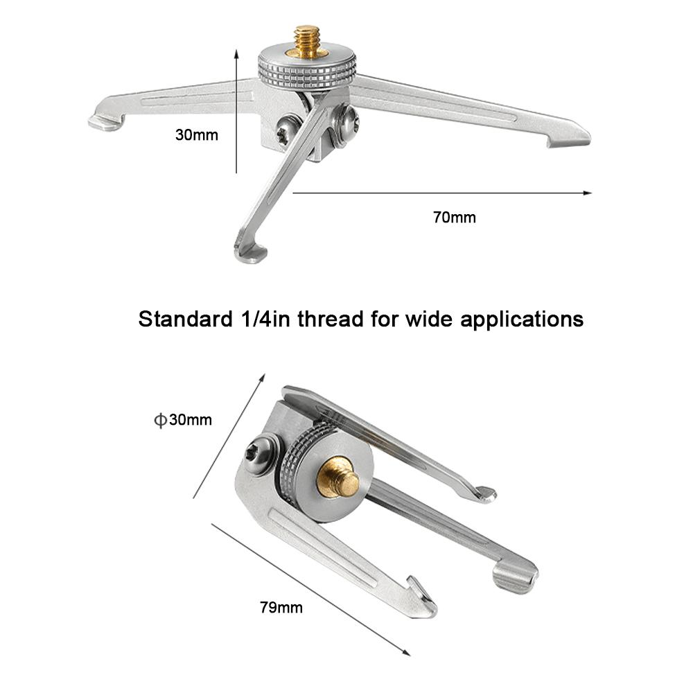 CAMPINGMOON Outdoor Stainless Steel 1/4in Camera Holder Foldable Gastank Bracket Camping Light Support Multifunctional Tripod