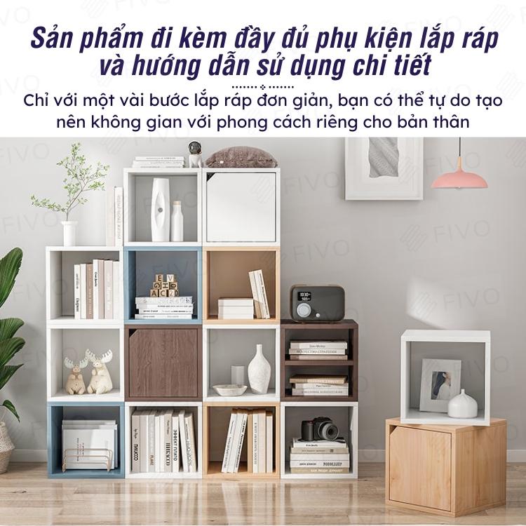 Kệ Sách Gỗ Tổ Ong Đa Năng FIVO FB02 Nhiều Màu Sắc Để Đồ Tiện Lợi (30 x 30 x 30 cm) - Hàng Chính Hãng