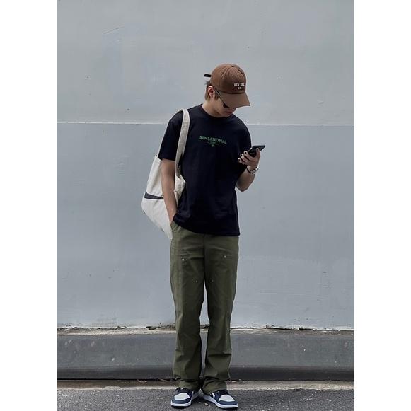 Quần Kaki Double Knee JP02 Ống Suông Peaceout Studios Phong Cách Vintage