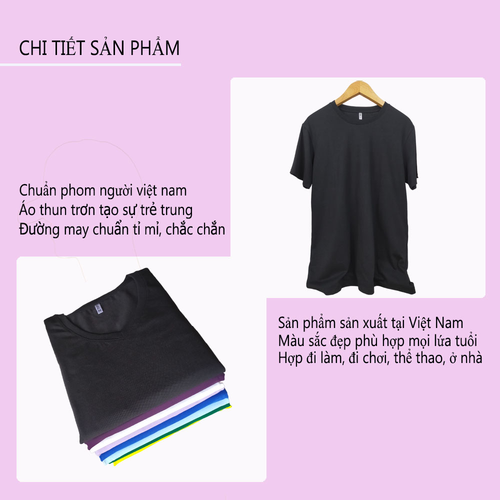 Hình ảnh Áo thun nam cổ tròn màu đen chất liệu 100% cotton dày dặn co giãn tay ngắn