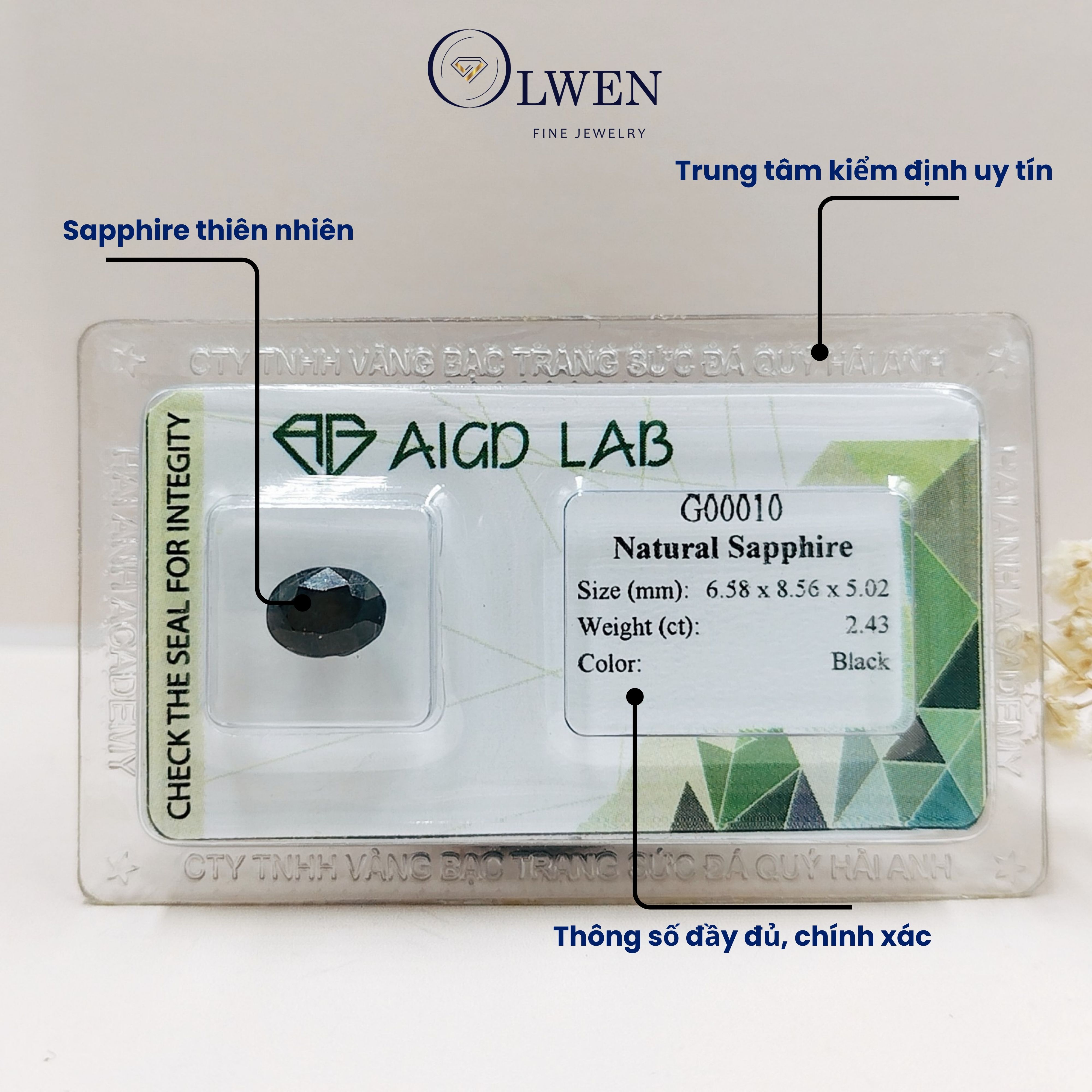 Viên đá Sapphire đen thiên nhiên_HA-G000277 - G00010