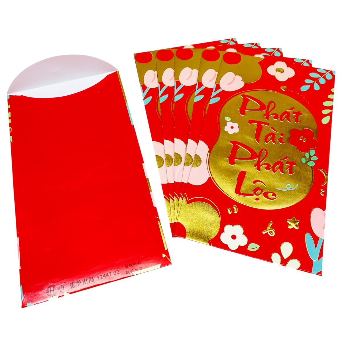 Bộ 6 Bao Lì Xì Tết Bính Ngọ 2026 - H5-8-1 - Phát Tài Phát Lộc
