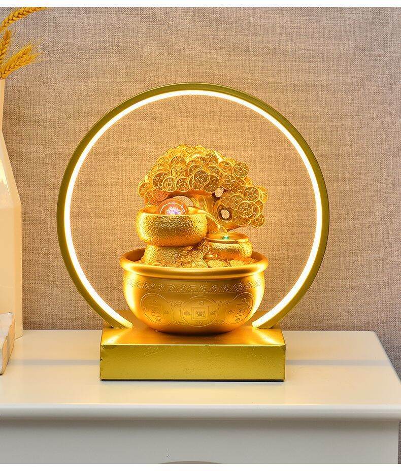 Thác Nước Phong Thủy Cây Vàng Ngọc Châu Tài Lộc Decord Trang Trí_ Hàng Chính Hãng