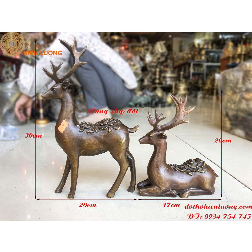 Đôi Tượng Hươu Đứng Nằm Phong Thủy