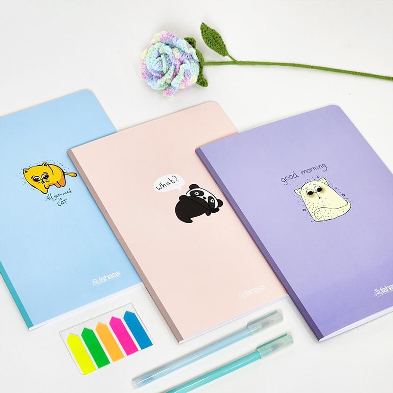 Combo 5 Tập Sinh Viên Cute Animal - Miền Nam - Kẻ Ngang Có Chấm - 200 Trang 80gsm - Fahasa 02 - Tặng Nhãn Vở Kèm Sticker