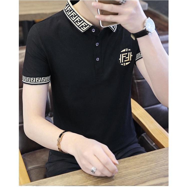 Áo thun nam có cổ tay ngắn vải thun cotton poly co giãn thoải mái chống nhăn mẫu đẹp 2023 Skymen Fashion