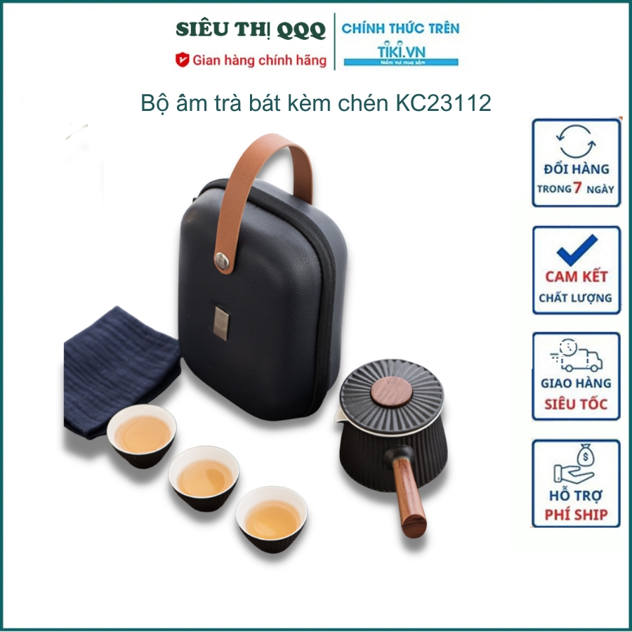 Bộ ấm trà bằng gốm sứ tại nhà và du lịch KC23112