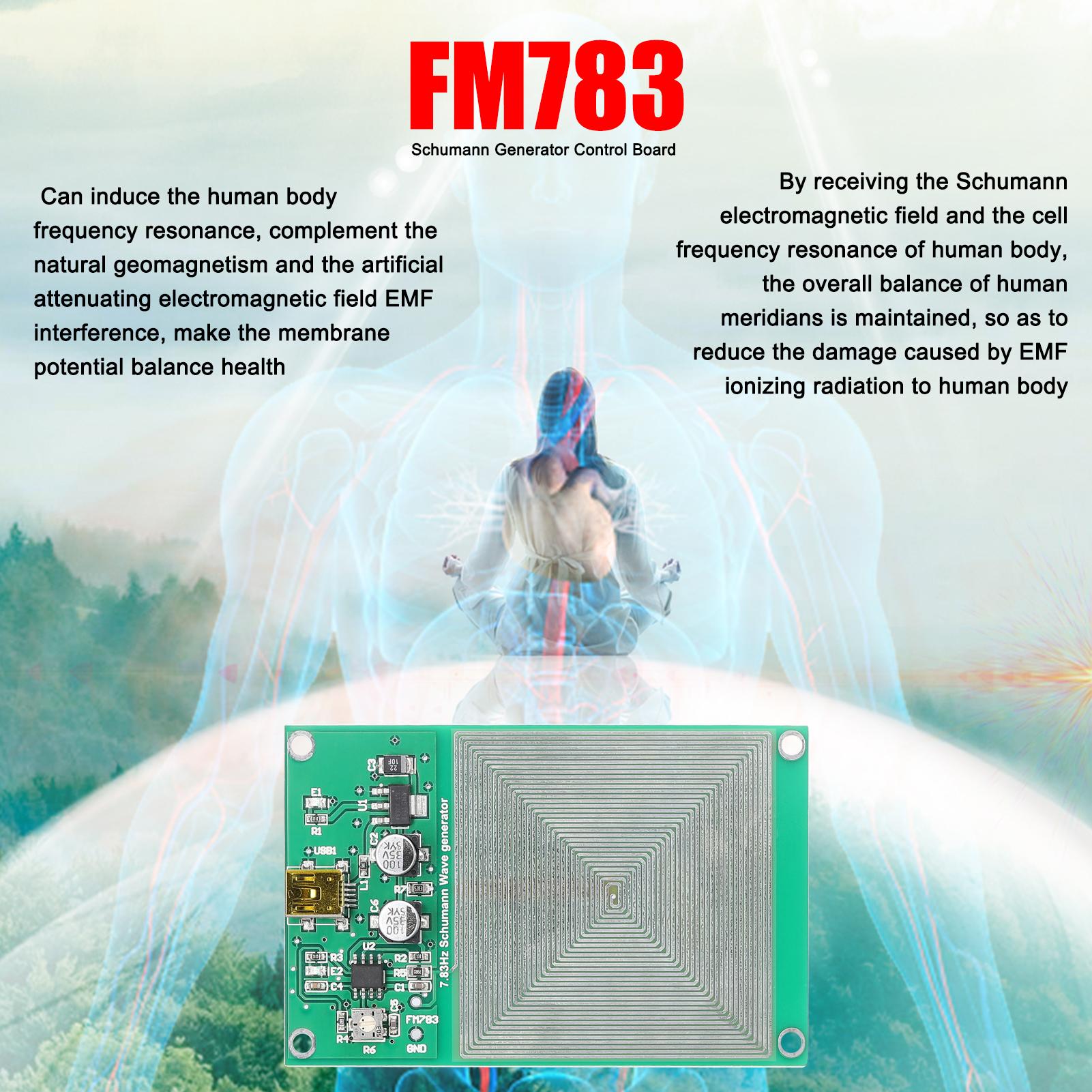 FM783 Schumann Generator Control Board Sound Improving Low Frequency Pulse Intelligentize Squarewave Generators Circuit Board Precise Frequency with USB Cable