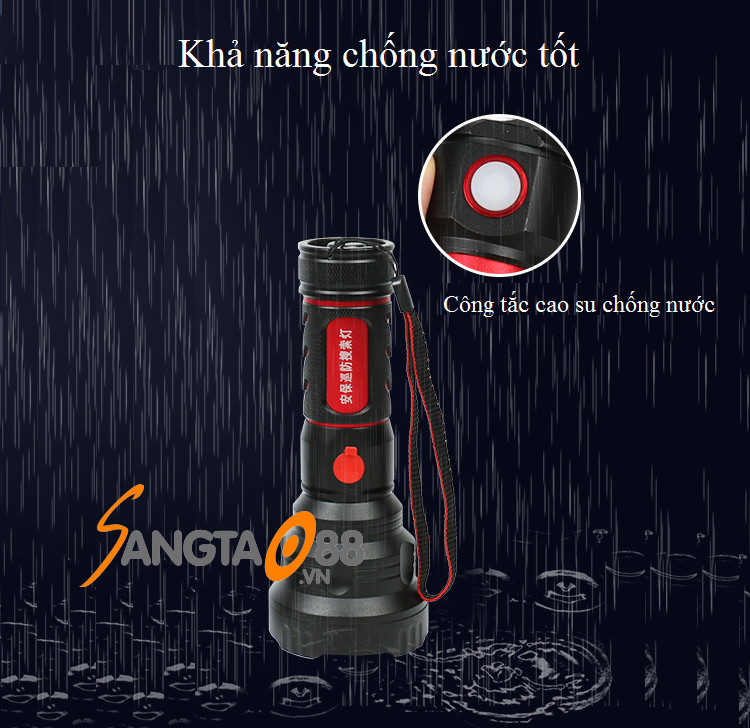 Đèn pin siêu sáng công suất lớn X16 ( Tản nhiệt cực tốt )