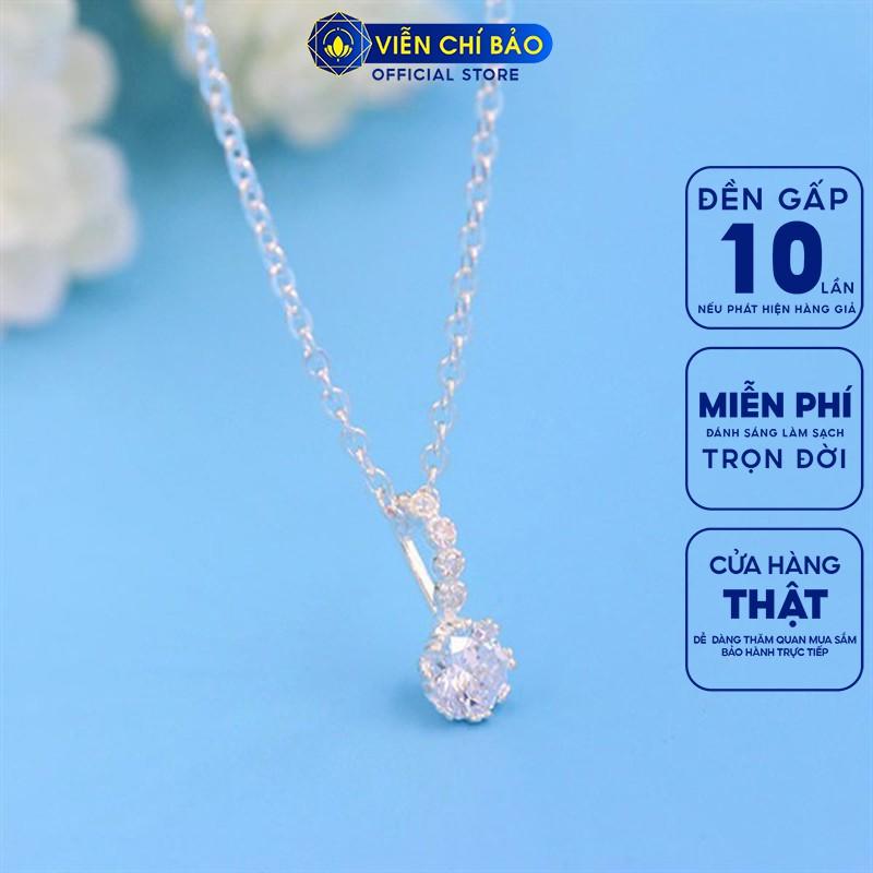 Dây chuyền bạc nữ Full đá trắng, vòng cổ nữ bạc 925 thời trang phụ kiện trang sức nữ Viễn Chí Bảo D400143 M400089