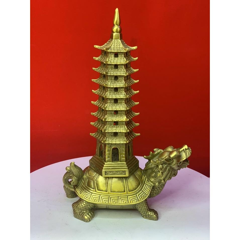 Long quy rùa đầu rồng cõng tháp bằng đồng nặng 1kg