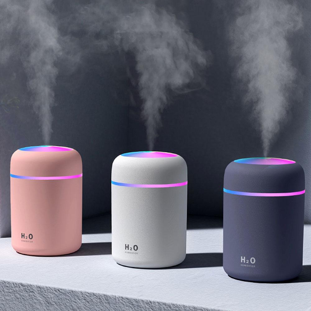 Máy Phun Sương Tạo Ẩm Không Khí 300Ml Siêu Âm Tinh Máy Khuếch Tán Tinh Dầu USB Thoáng Mát Phun Sương Tạo Máy Lọc Xông Phòng Cho Xe Hơi Tại Nhà