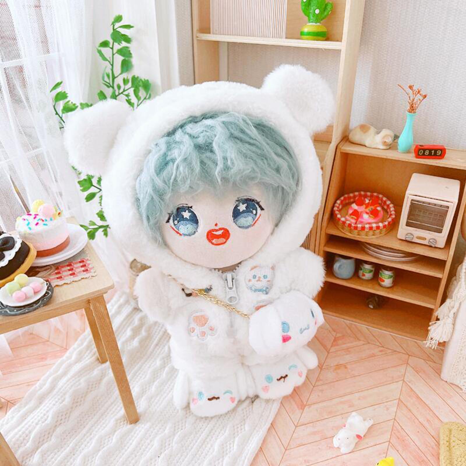 7.8 inch Doll Dress up Zipper Coat Pants Set Doll Changing Clothes, Fashion Doll Plush Clothes for Doll