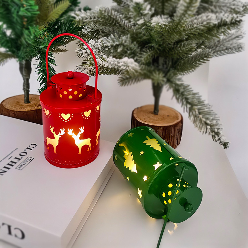 Lồng nến sắt trang trí giáng sinh nhiều màu Noel