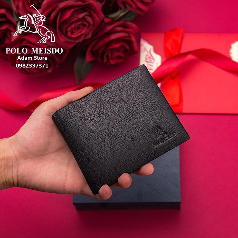 Ví Da Bò Nam Cao Cấp Hàng Hiệu POLO MEISDO Full Hộp Phù Hợp Làm Quà Biếu Tặng Sinh Nhật Bảo Hành 2 Năm