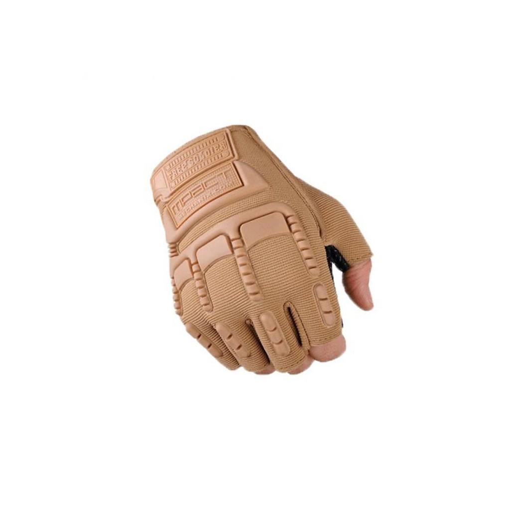 Găng Tay Chiến Thuật Cụt Ngón Cao Cấp - Vàng
