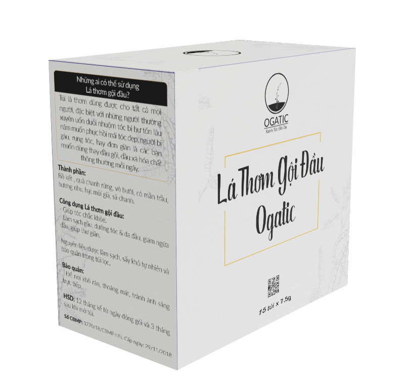 Lá thơm gội đầu Ogatic Hộp 15 gói thảo dược