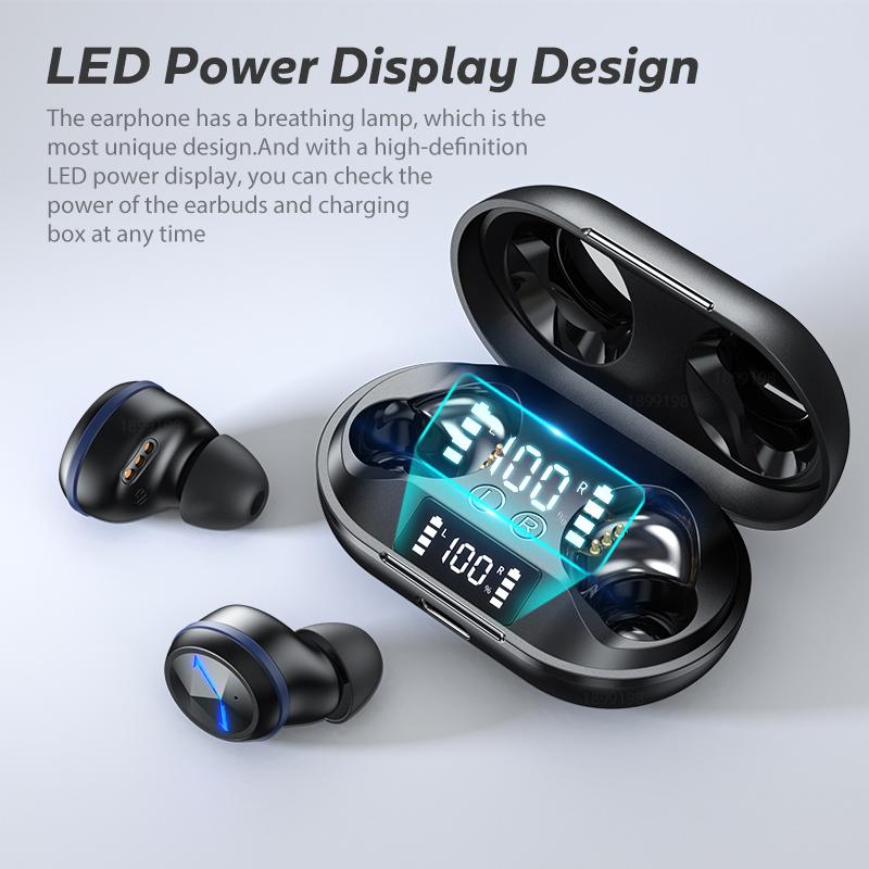 Tai Nghe Không Dây TWS Bluetooth 5.0 Thông Minh Loại Bỏ Tiếng Ồn Thể Thao Chống Thấm Nước Tai Nghe Tai Nghe Nhạc Có Micro
