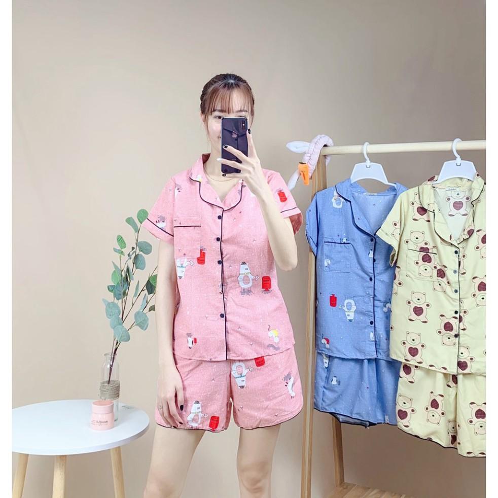 Bộ mặc nhà pijama, Bộ đùi nữ phong cách hàn quốc, kiểu dáng trẻ trung