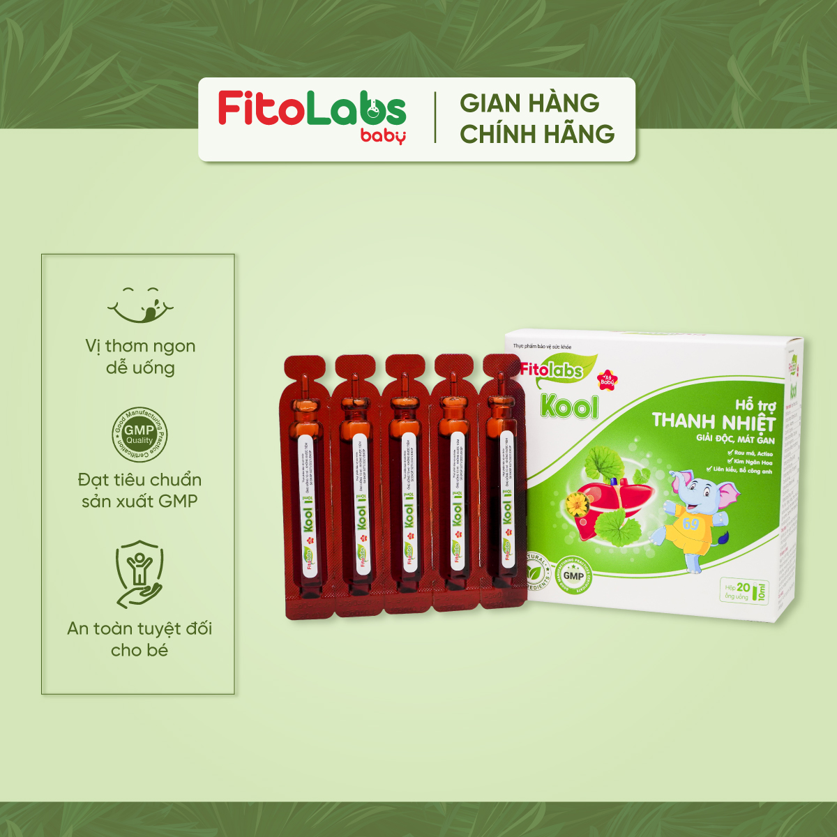 Siro Fitolabs Kool giúp thanh nhiệt, giải độc, mát gan, hỗ trợ cải thiện chức năng gan