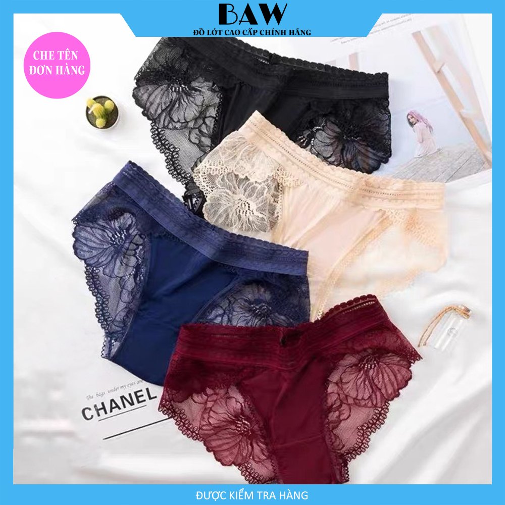 Bộ 5 Quần Lót Đúc Su Ren, chất Su phối ren thoáng mát thương hiệu BAW QLN013