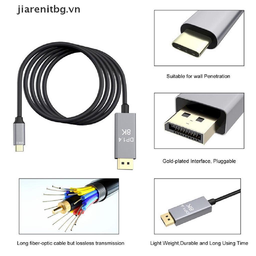 JJ USB C to DisplayPort 1.4 8K Cable USB-C PD 8K@60Hz Thunderbolt 3 to DisplayPort JJ
