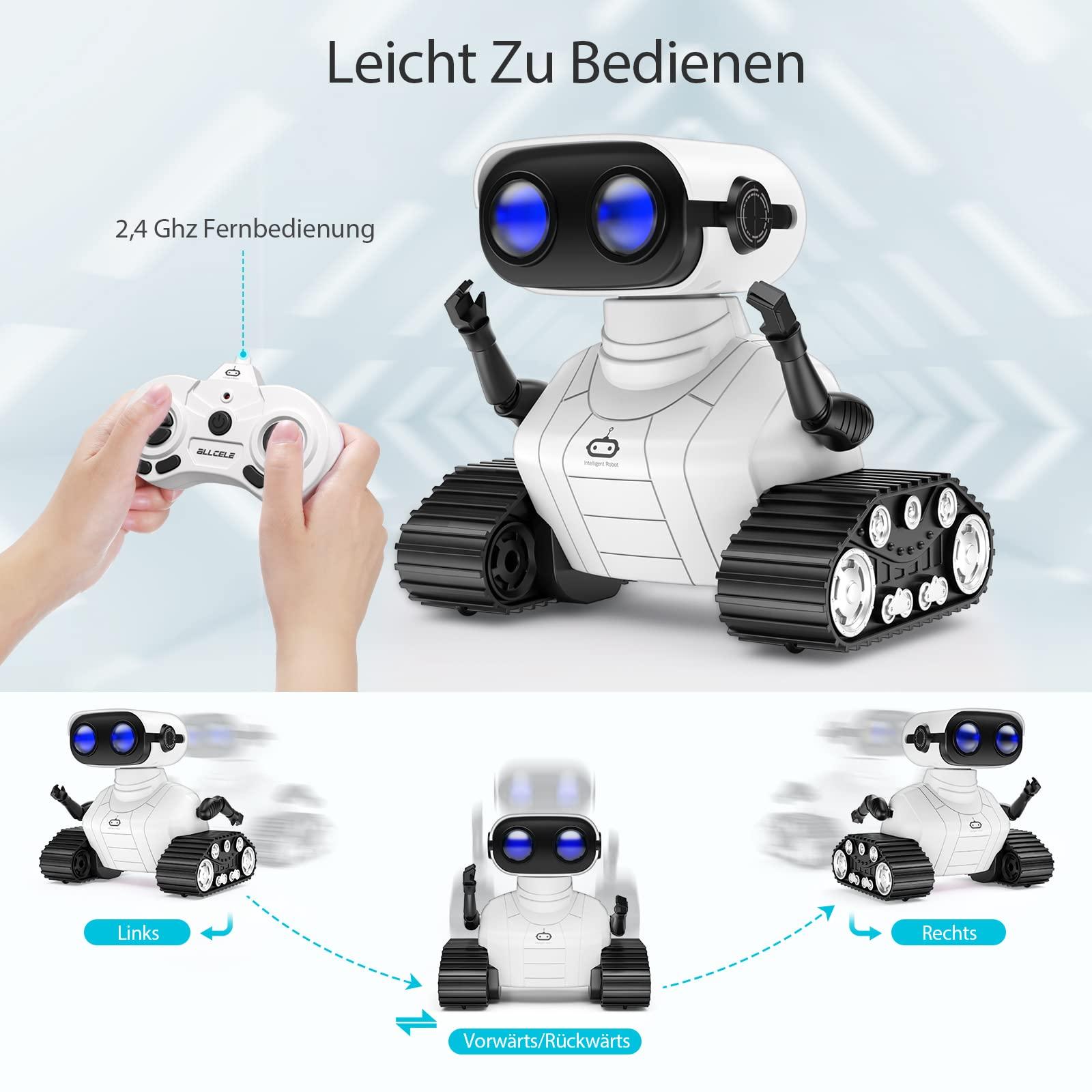Robot trẻ em có thể sạc lại - Đồ chơi được kiểm soát từ xa - âm nhạc và âm thanh thú vị - cho trẻ em từ 3, 4, 5, 6, 7, 8 tuổi - quà tặng cho con trai và con gái - Trắng