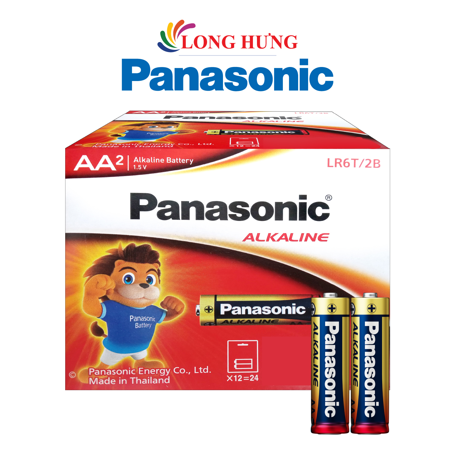Hộp Pin kiềm Panasonic Alkaline AA LR6T/2B-V (24 viên) - Hàng chính hãng